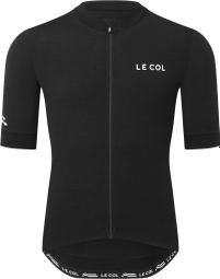Heren-shirt met korte mouwen en ARC-kraag, merinowol, zwart