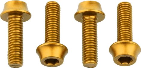 Set van 4 Wolf Tooth Water Bottle Cage Bolts M5x15mm Gold