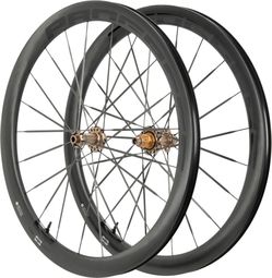Paire de roues Progress Orbit 450 Noir/Light Bronze | 12x100/12x142 mm | Center Lock | Rayon Carbone