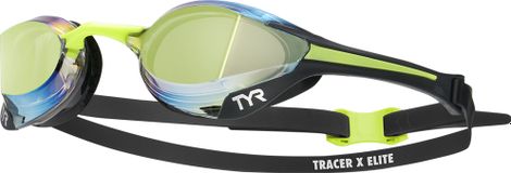 Tyr Tracer X Elite Black/Green Mirrored Swimming Goggles