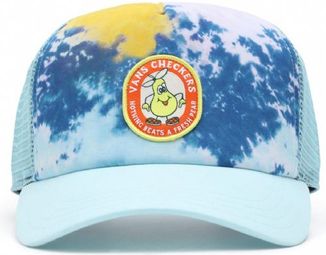 VANS CHECKERS CURVED BILL TRUCKER BLUE GLOW OS