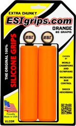 Par de Puños ESI Extra Gruesos de Silicona Naranja de 34 mm