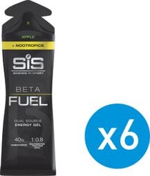 Lot de 6 Gels Énergétiques SIS Beta Fuel + Nootropics Pomme 60ml