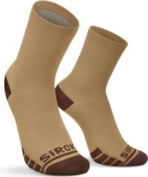 Chaussettes gravel Cyclisme Homme et Femme GS1 Mustard Marron