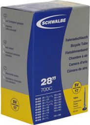 CHAMBRE A AIR VELO 700 x 28-45 SCHWALBE VALVE PRESTA 60mm TOUT ALU (SV17VL)