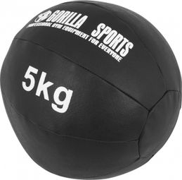 Médecine Ball Gorilla Sports Cuir Synthétique de 1kg à 10kg - Poids : 5 KG