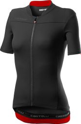 Maillot Castelli Anima 3 Mujer Manga Corta Negro / Rojo