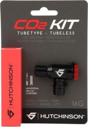 Hutchinson CO2-patroon + ventielnippel voor Presta / Schrader