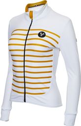 LeBram Ventoux Women Long Sleeves Jersey White Gold