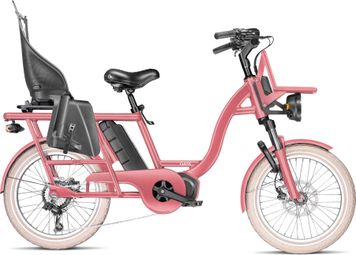 Vélo Cargo GAYA  L'Original Le Court  Rose Poudrée  Pack Bébé