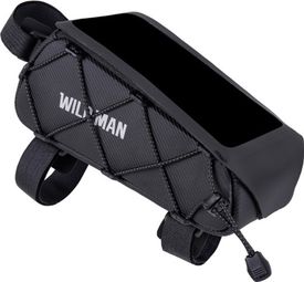 Sacoche de cadre vélo WILD MAN avec porte-téléphone tactile étanche 1 L noire