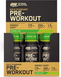 Boîte Gold Standard Pre-workout Energy Shot (12x60ml) - Optimum Nutrition - Lemon Et Lime -  Shooters énergétiques