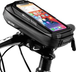 Bike handlebar bag with touch phone holder black WILD MAN