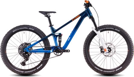 Cube Stereo 240 One Kid Full Suspension MTB Shimano 9S 24'' Actionteam Blue 7 - 10 Years Old