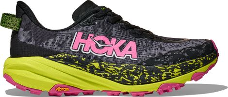 Women's Hoka Speedgoat 6 Trail Shoes Black/Pink/Yellow