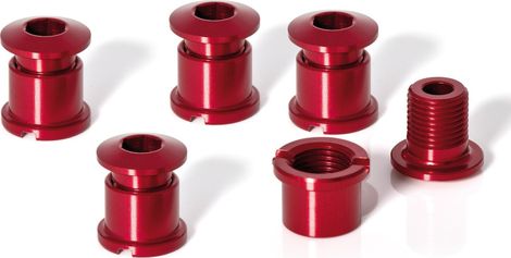 XLC CR-X01 Set di viti per corona (5 pezzi) 7 mm Rosso