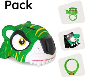 Crazy Safety Pack Casque | Tigre Vert - Casque  Cadenas  Sonnette et Gants