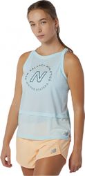 Camiseta sin mangas New Balance Impact Run Azul Mujer