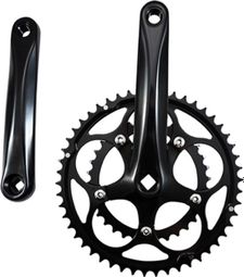 PEDALIER ROUTE COMPACT 50-34D L170 NOIR ALU 8/9/10V (AXE CARRE 111MM)
