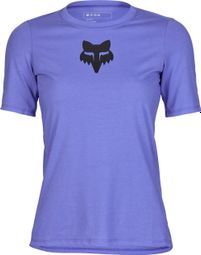 Maillot de manga corta Fox Ranger Head para mujer Morado