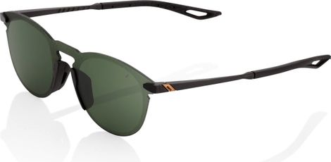 100% Legere Round Brille Matt Schwarz / Verspiegeltes Grau Grün