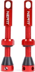 Neatt Premium Presta Pair of Tubeless Valves Red