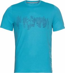 Tee-shirt Manches Courtes Odlo F-Dry Print Bleu
