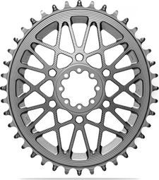 AbsoluteBlack Premium Direct Mount Offset 6 mm SRAM AXS/XPLR Aluminum Narrow Wide Chainring Silver