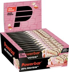 Protein Bar 40% + Crisps (12x40g) - Powerbar - White Chocolate Strawberry - Barres Protéinées