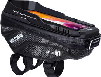 Bike handlebar bag with phone holder 1L black WILD MAN