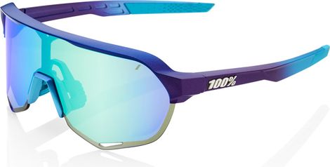 100% S2 Sunglasses Matte Metallic Into The Fade Blue Topaz / Blue + Clear Lens