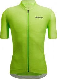 Santini Short Sleeve Jersey Colore Puro Fluo Green