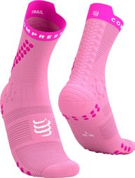 Calze Compressport Pro Racing V4.0 Trail Rosa