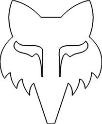 Fox Head Die Cut Stickers 6.4 cm White