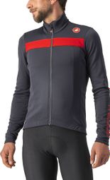 Maglia Castelli Puro 3 Fz Grigio Scuro / Rosso Reflex