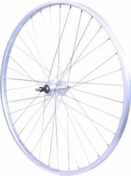 Roue velo urbain 650 x 35b ar ecrou axe plein jante alu argent rl a visser 5/6/7v 36t