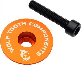 Wolf Tooth Ultralight Stem Cap und Bolt Orange