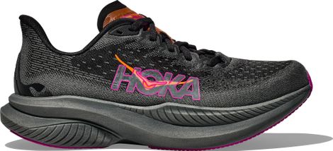 Hoka Mach 6 Running Shoes Black/Pink/Orange Women's