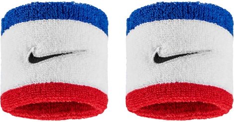 Bracelet éponge (x2) Nike Swoosh Classic Blanc/Bleu/Rouge