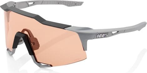 100% Speedcraft Soft Tact Sonnenbrille Grau / Koralle Hiper Gläser