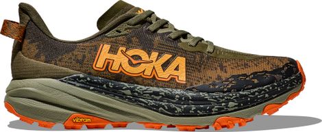 Hoka Speedgoat 6 Large 2E Khaki/Orange Men's Trail Shoes