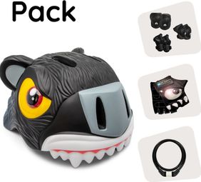 Crazy Safety Panthère Noire Set | Casque et protection pour enfants de 2 à 7 ans