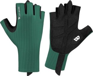 Gants antidérapants unisexes  respirants  demi-doigts - Vert