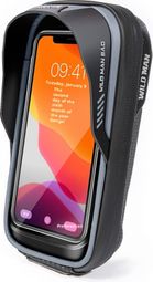 Grey bike handlebar bag with touch phone holder WILD MAN
