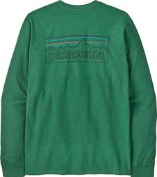 Patagonia P-6 Logo Green Heren T-shirt Lange mouwen