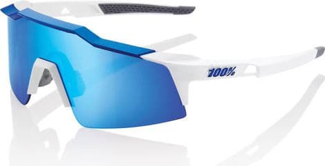 100% Speedcraft SL Sonnenbrille Mattweiß / Hiper Blue Mirror + Clear Lens