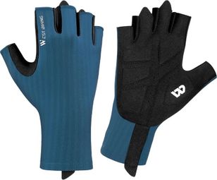 Gants antidérapants unisexes  respirants  demi-doigts - Bleu