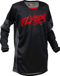 Maillot de manga larga Fly Kinetic Khaos Negro / Rojo / Gris Niño