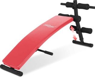 Banc à de musculation abdominaux pliable réglable en hauteur à 5 positions 60-72 cm rouge pour sit up ab appareil de fitness gym sport entraînement