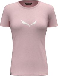 Maglietta a manica corta Salewa Solidlogo da donna Rosa